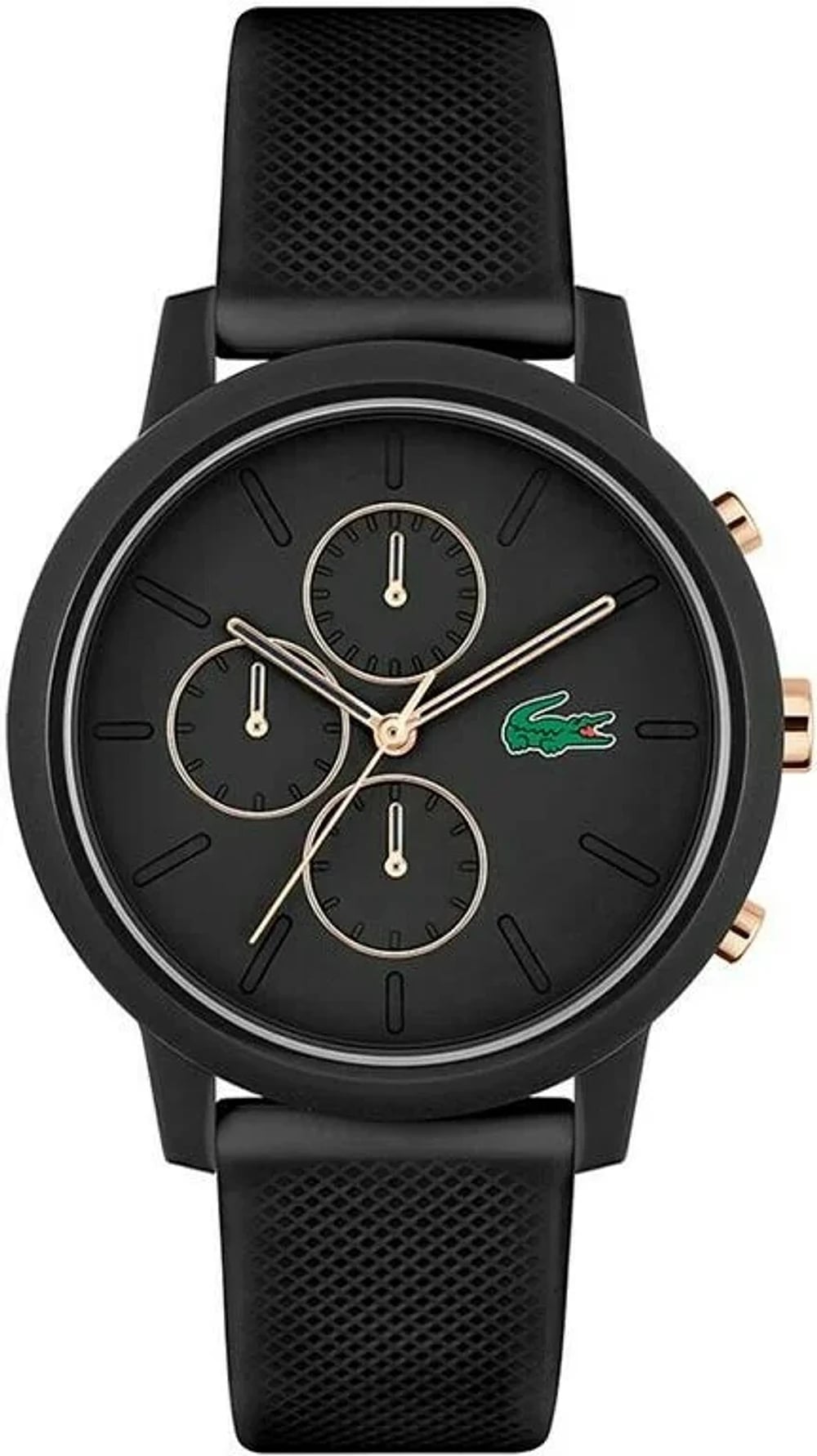 Montre Lacoste 2011247 homme cadran noir bracelet caoutchouc / silicone