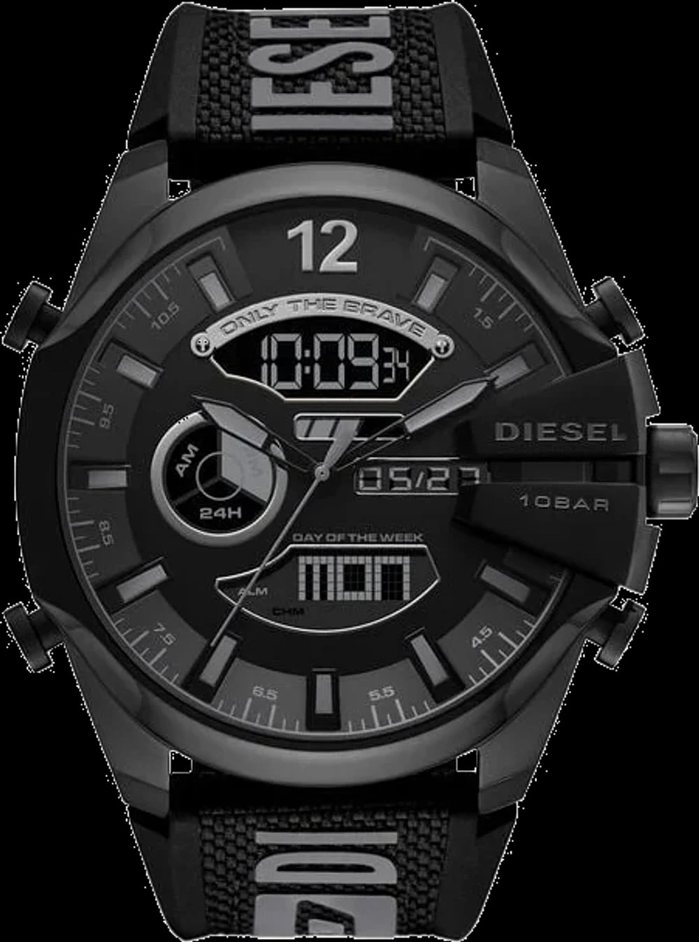 Montre Diesel DZ4593 Mega Chief cadran noir analogique digital 51mm