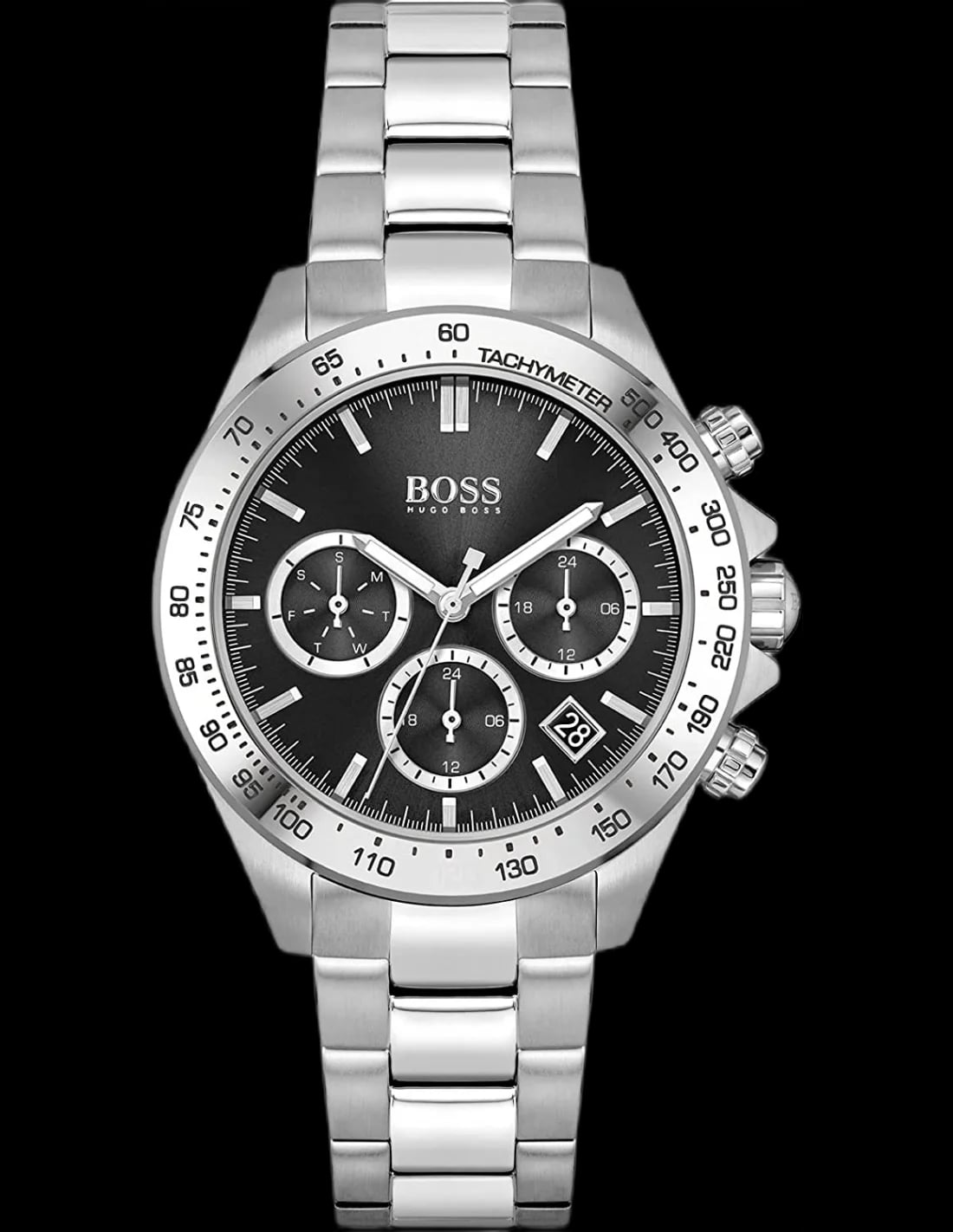 Montre Hugo Boss 1502614 femme cadran noir bracelet acier inoxydable