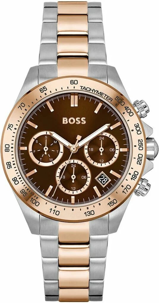Montre Hugo Boss 1502617 femme cadran marron bracelet acier inoxydable