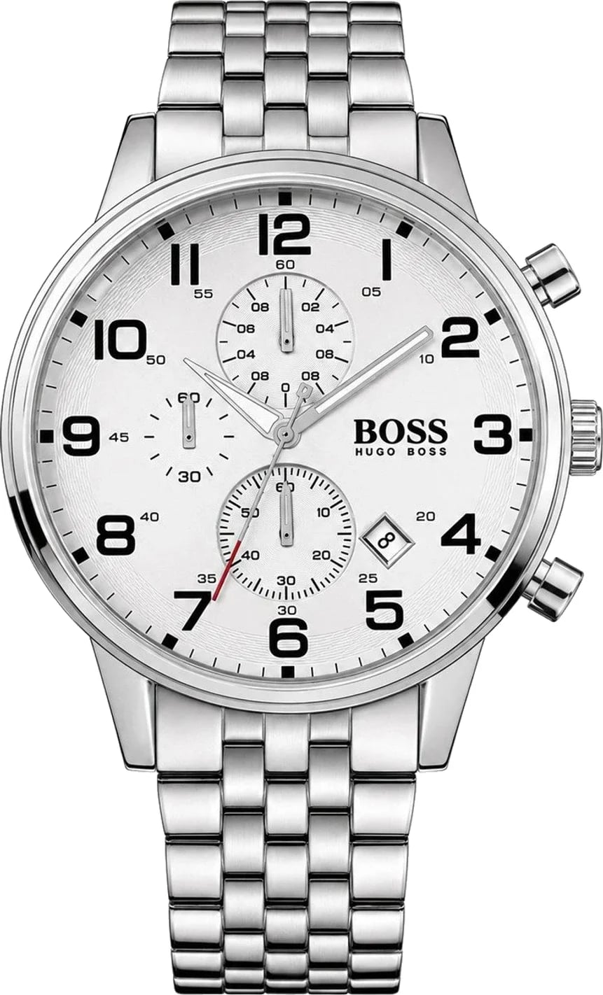 Montre Hugo Boss 1512445 homme cadran argent bracelet acier