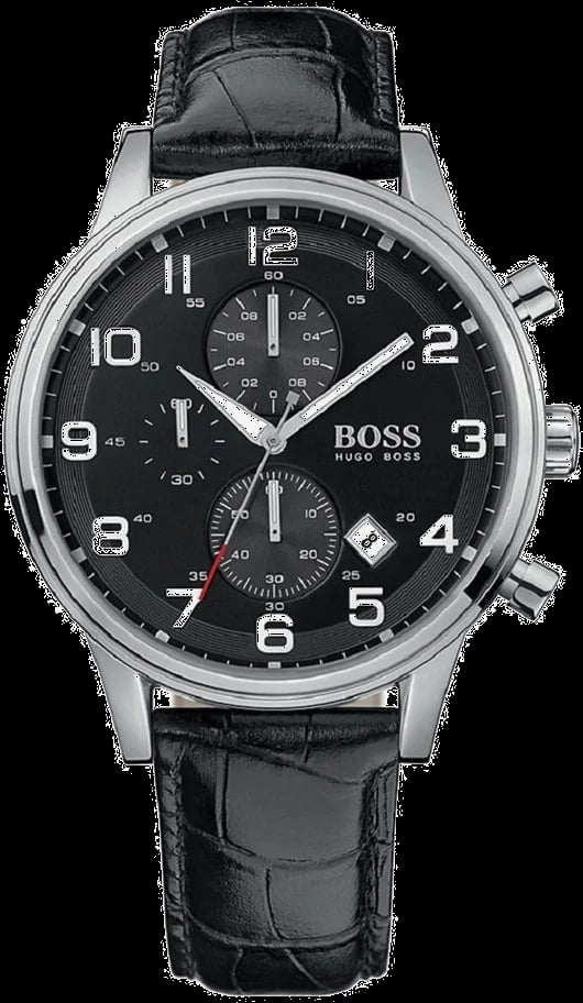 Montre Hugo Boss 1512448 homme cadran noir bracelet cuir