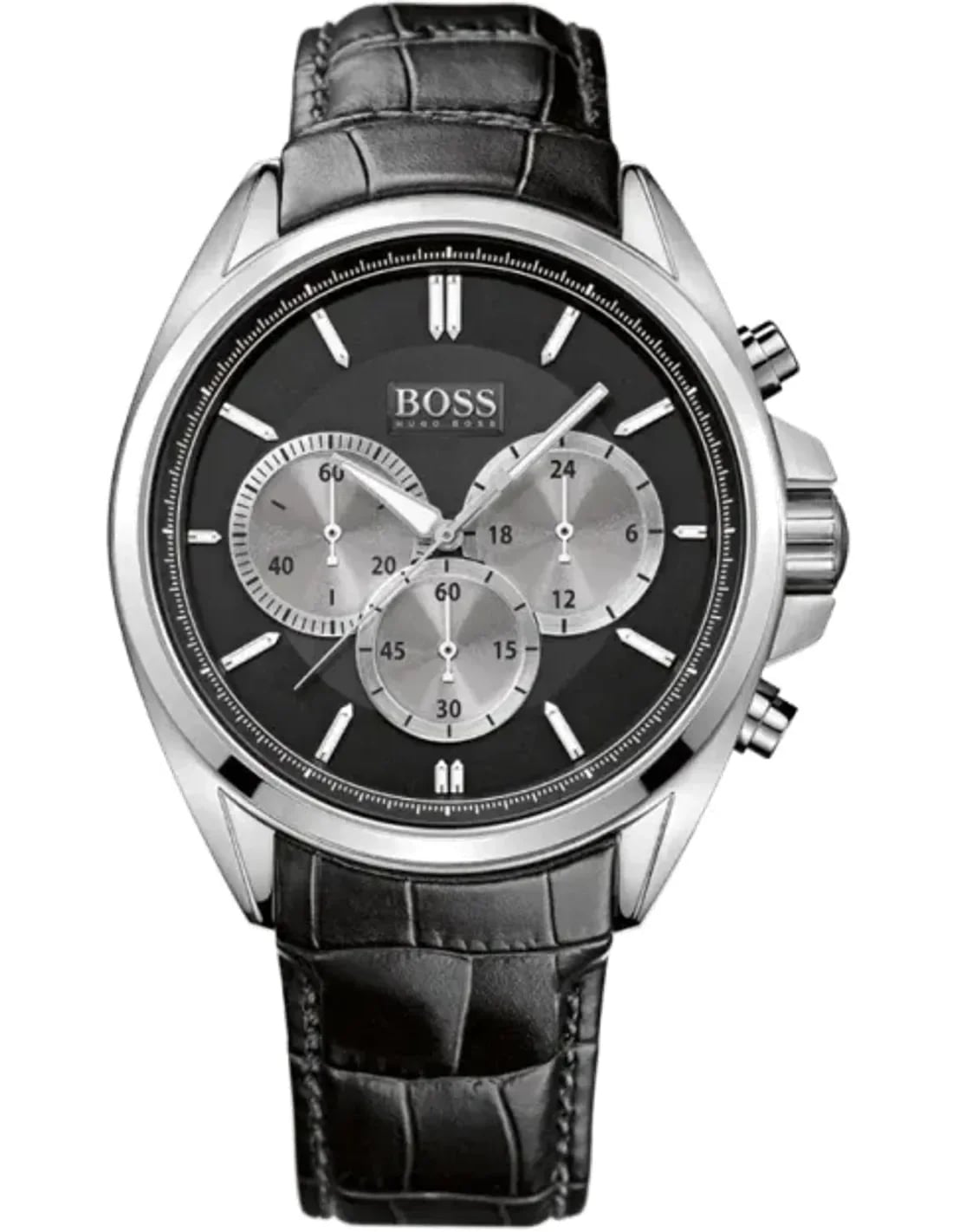 Montre Hugo Boss 1512879 homme cadran noir bracelet cuir