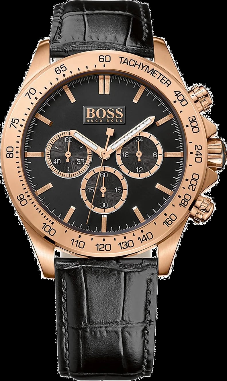 Montre Hugo Boss 1513179 homme cadran noir bracelet cuir