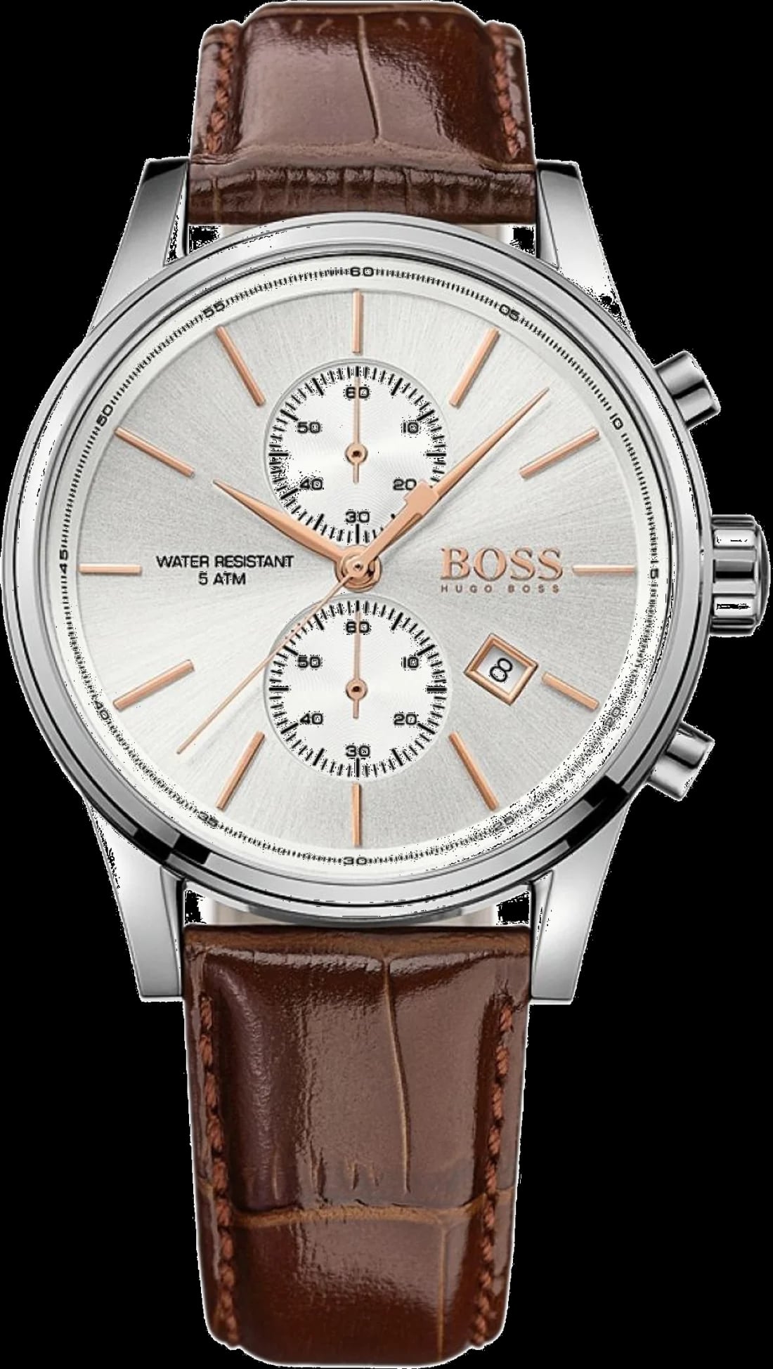 Montre Hugo Boss 1513280 homme cadran argent bracelet cuir