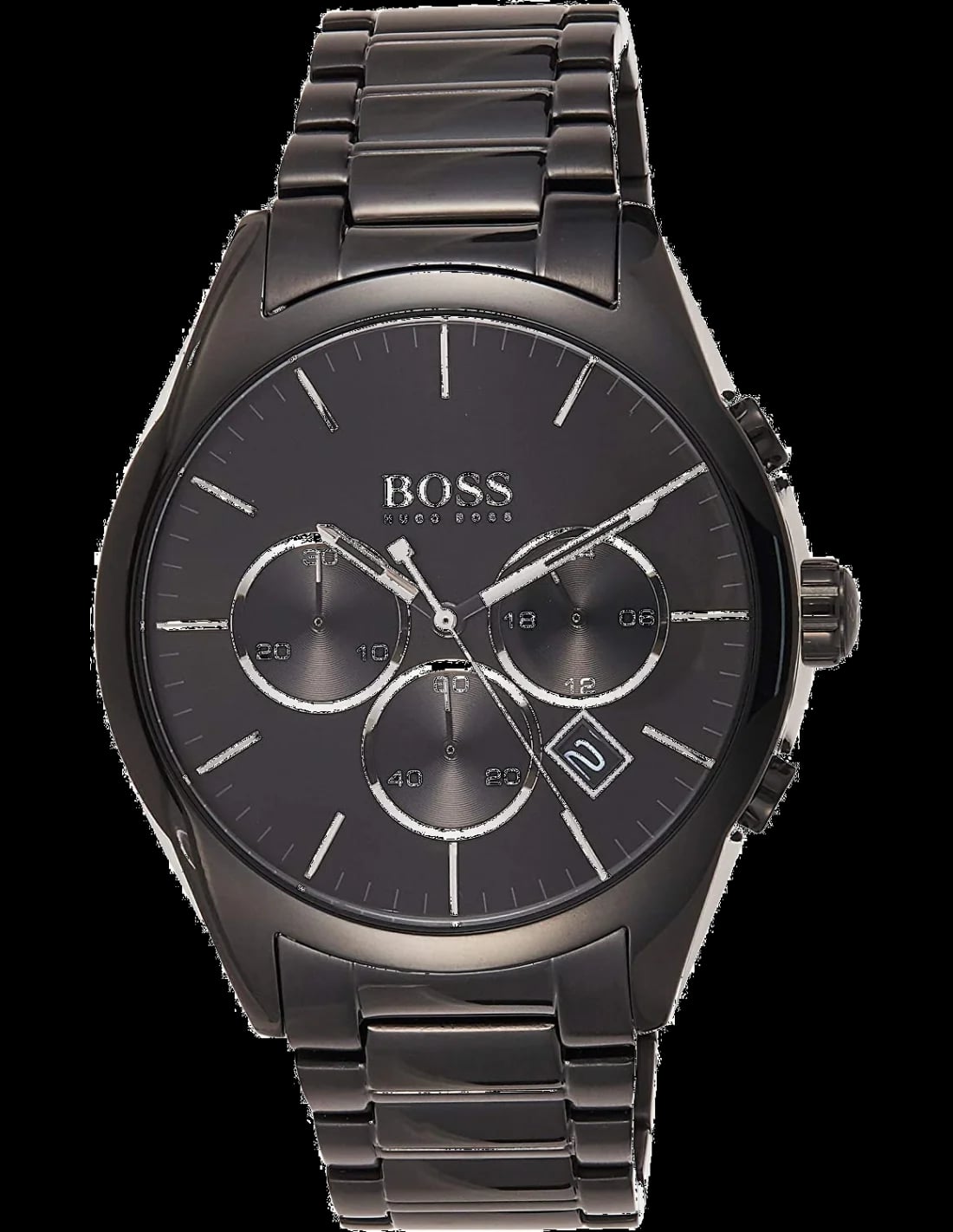 Montre Hugo Boss 1513365 homme cadran noir bracelet acier inoxydable