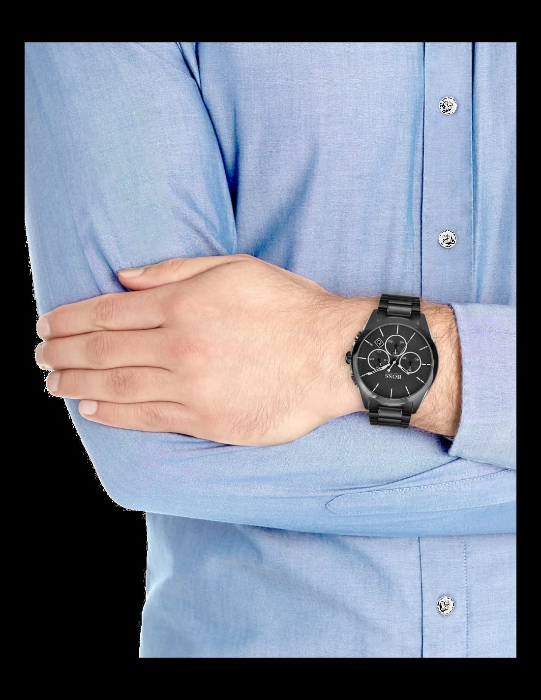 Montre Hugo Boss 1513365 homme verso boîtier noir