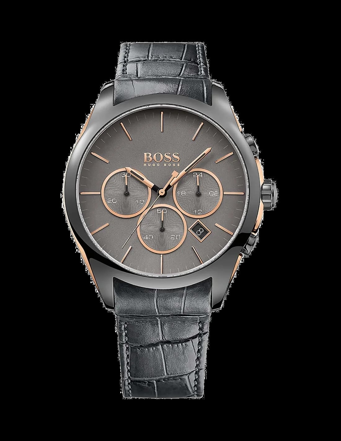 Montre Hugo Boss 1513366 homme cadran gris bracelet cuir