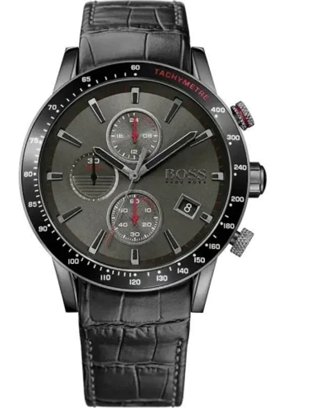 Montre Hugo Boss 1513445 homme cadran noir bracelet cuir