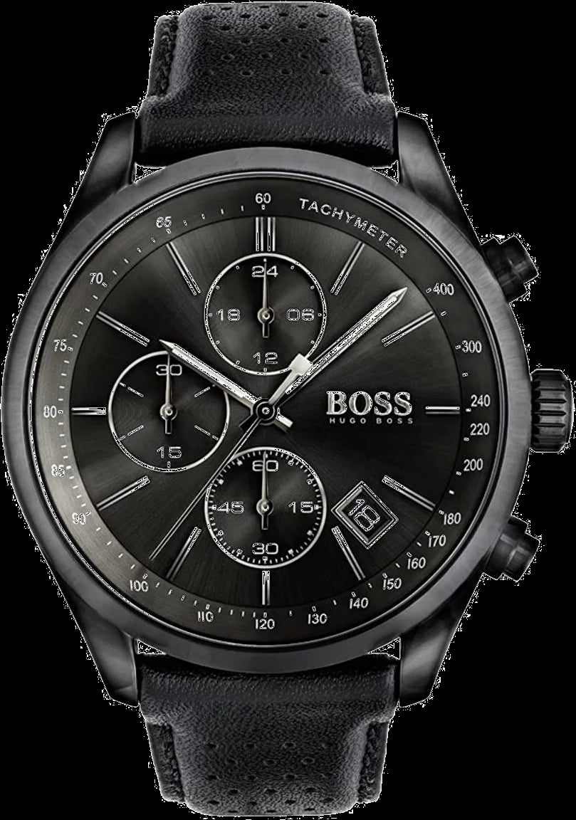 Montre Hugo Boss 1513474 homme cadran noir bracelet cuir