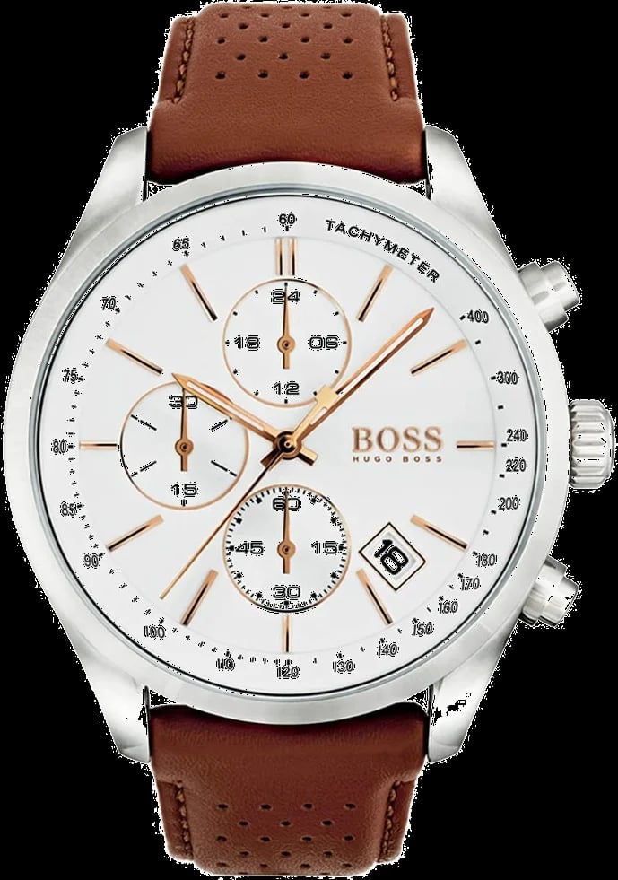 Montre Hugo Boss 1513475 homme cadran blanc bracelet cuir