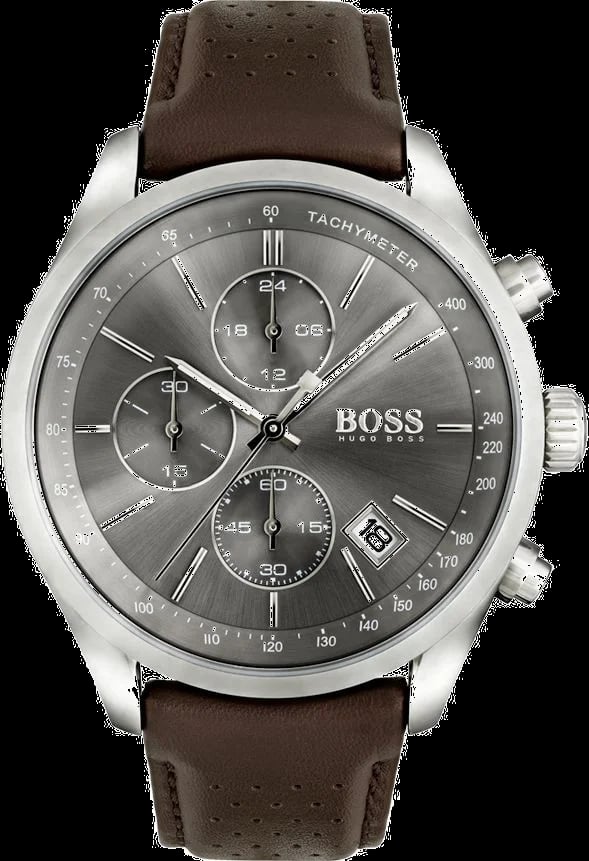 Montre Hugo Boss 1513476 homme cadran gris bracelet cuir