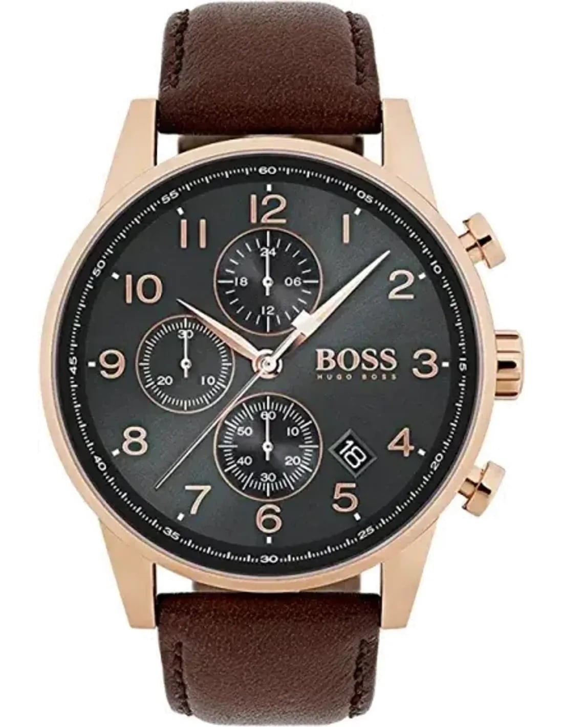 Montre Hugo Boss 1513496 homme cadran gris bracelet cuir