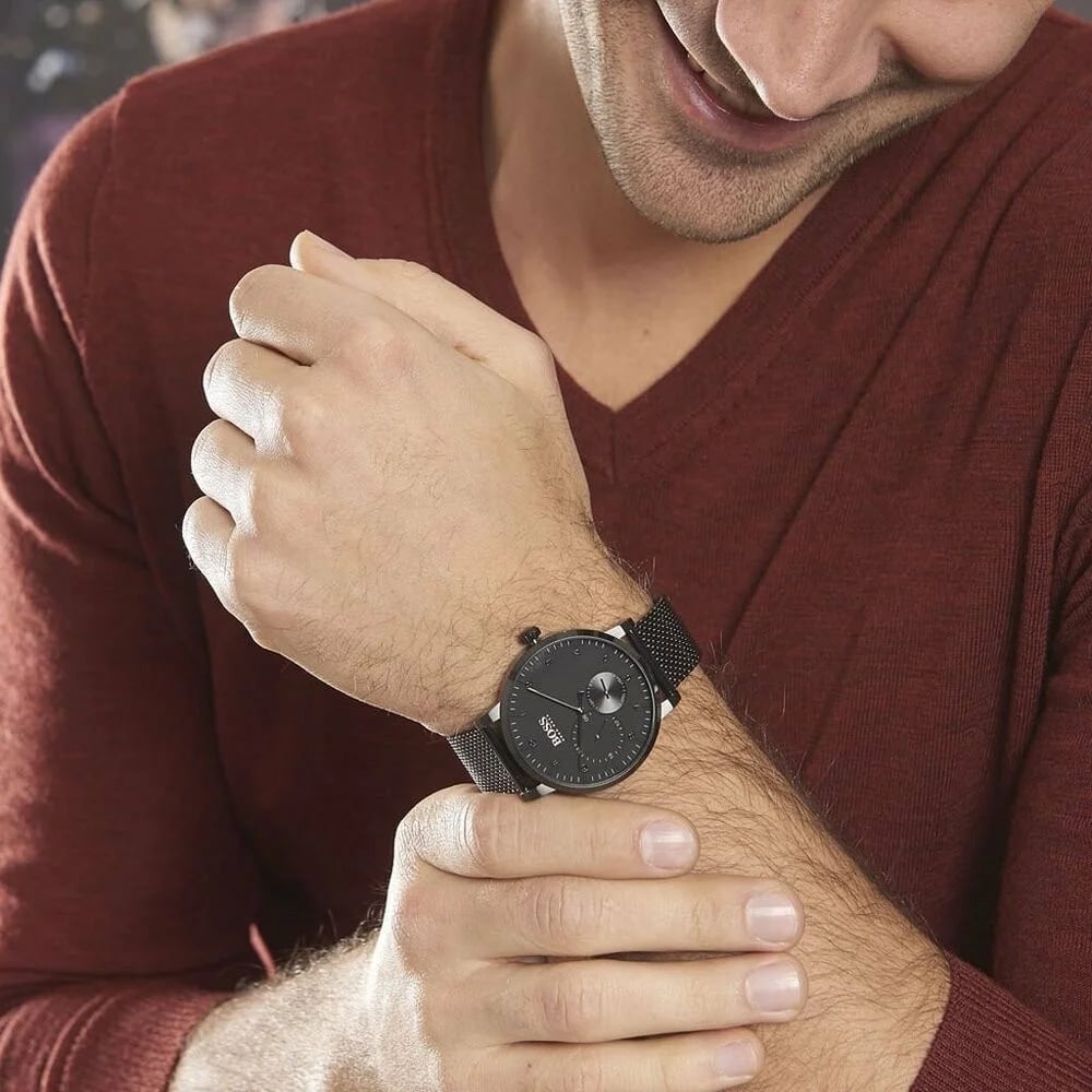 Montre Hugo Boss 1513636 homme détail bracelet acier inoxydable