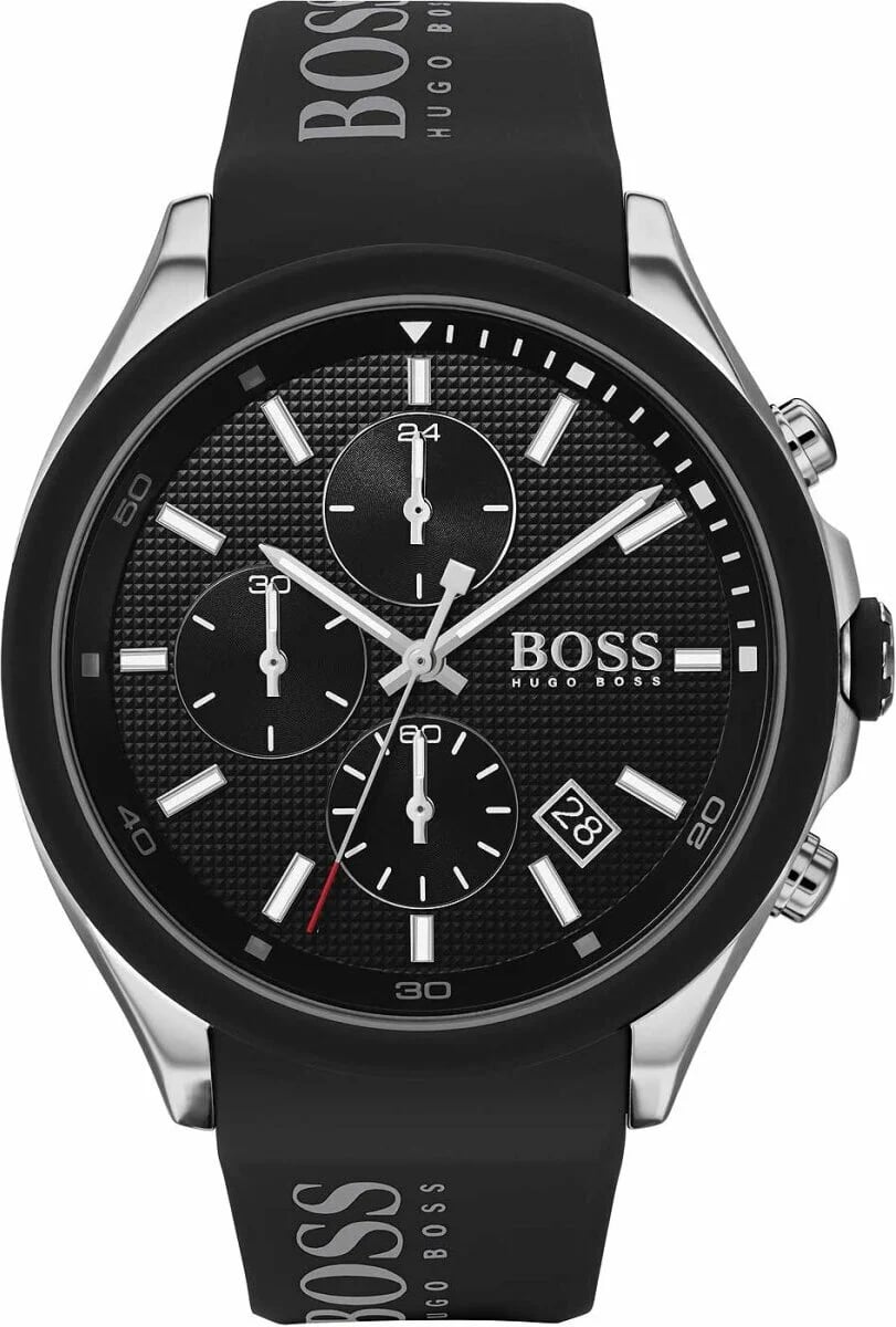 Montre Hugo Boss 1513716 homme cadran noir bracelet caoutchouc / silicone