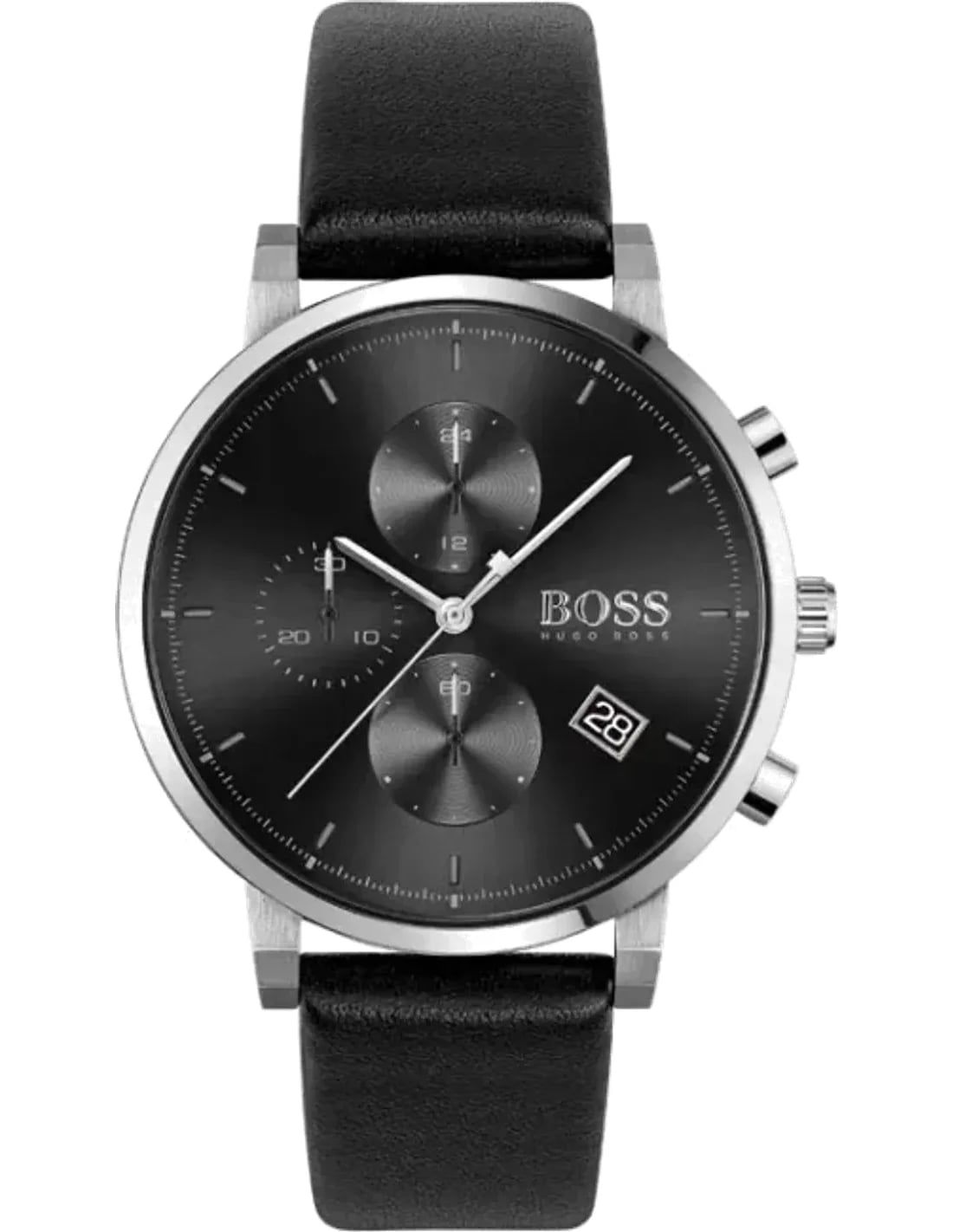 Montre Hugo Boss 1513777 homme cadran noir bracelet cuir
