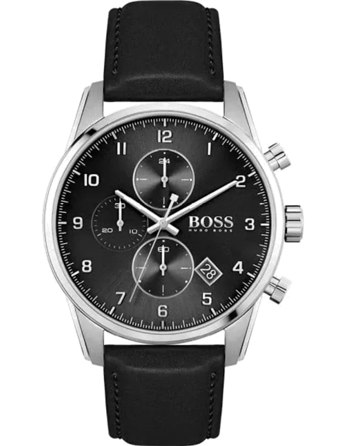 Montre Hugo Boss 1513782 homme cadran noir bracelet cuir