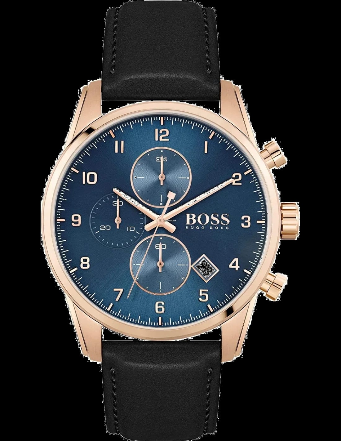 Montre Hugo Boss 1513783 homme cadran bleu bracelet cuir