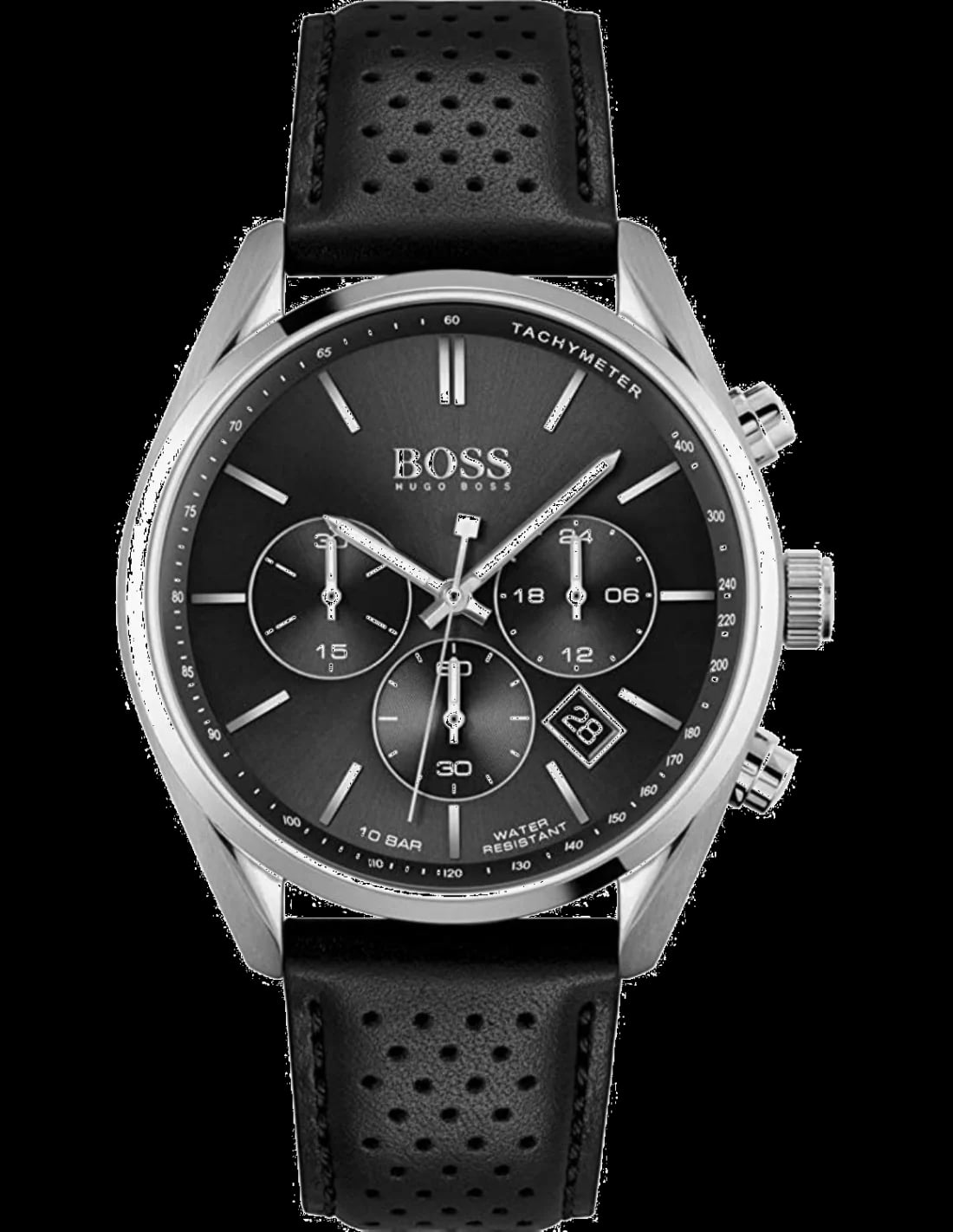 Montre Hugo Boss 1513816 homme cadran noir bracelet cuir