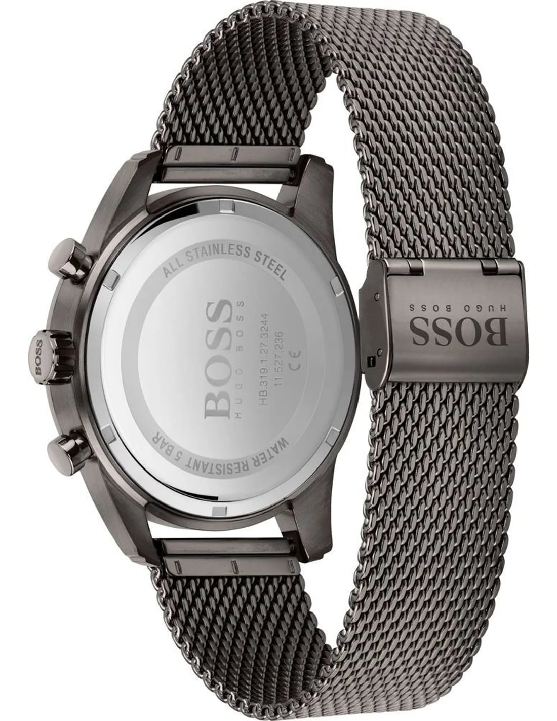 Montre Homme Hugo Boss Skymaster 1513837 grise bracelet maille milanaise vue 3