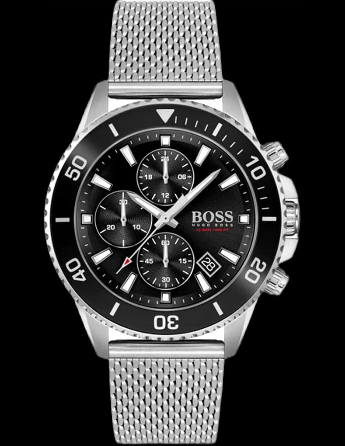Montre Hugo Boss 1513904 homme cadran noir bracelet acier inoxydable