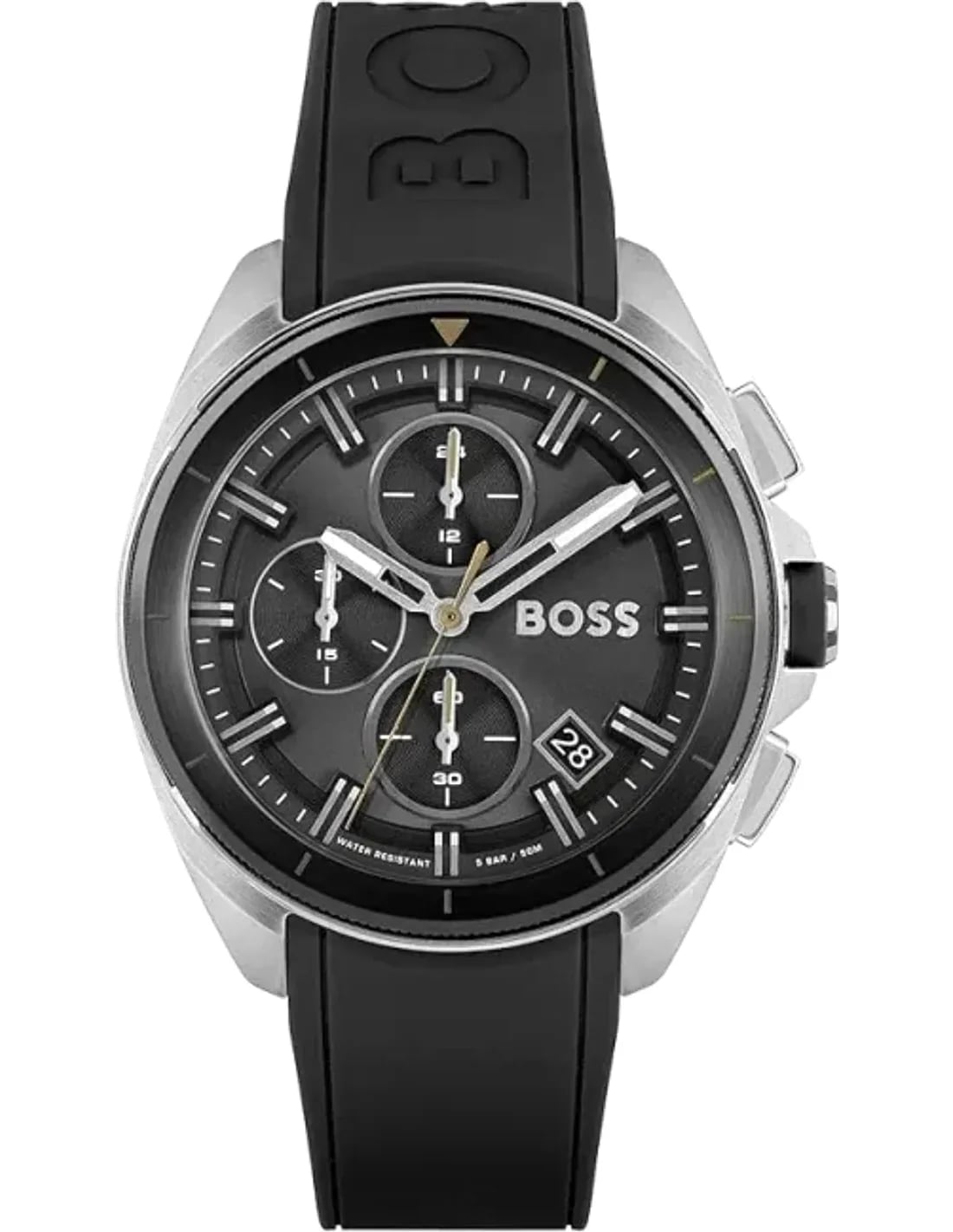 Montre Hugo Boss 1513953 homme cadran noir bracelet caoutchouc / silicone