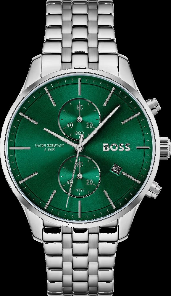 Montre Hugo Boss 1513975 homme cadran vert bracelet acier inoxydable