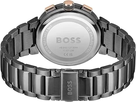 Hugo Boss One 1514000 Men's Watch Grey/Silver with Red Dial - Steel Link Bracelet view 3