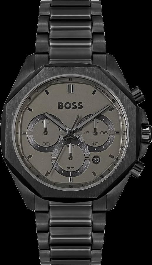 Montre Hugo Boss 1514016 homme cadran noir bracelet acier inoxydable