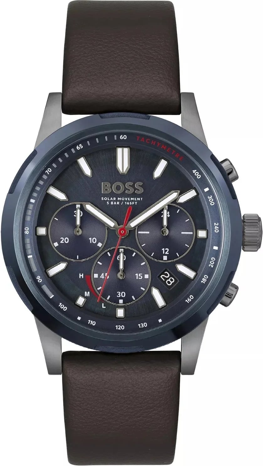 Montre Hugo Boss 1514030 homme cadran bleu bracelet cuir