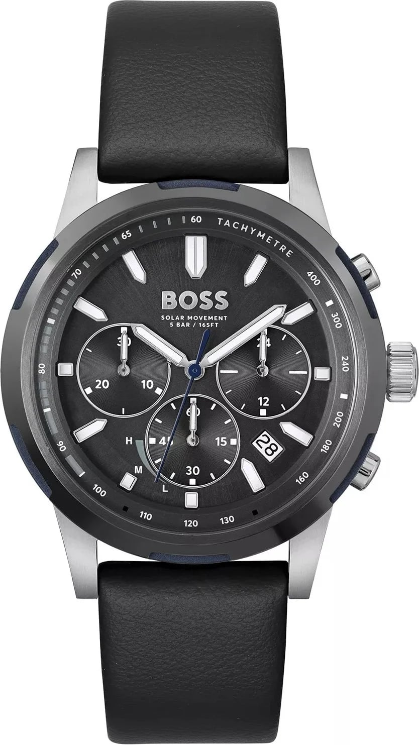 Montre Hugo Boss 1514031 homme cadran noir bracelet cuir