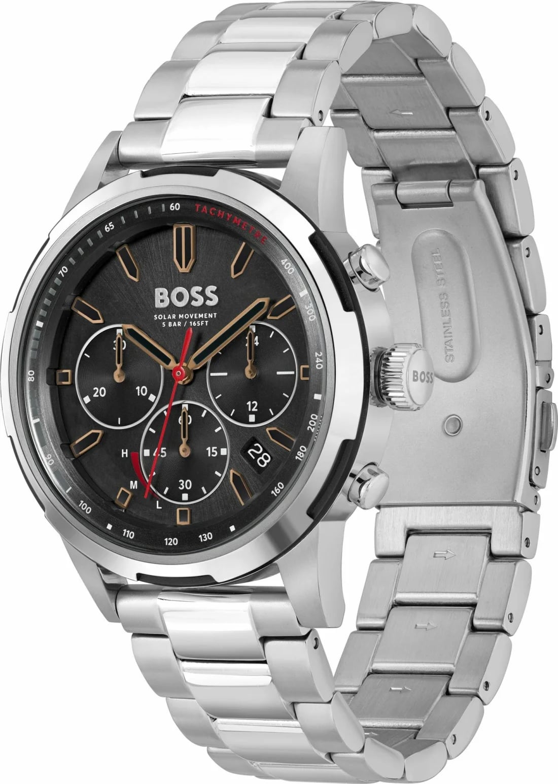Hugo Boss 1514032 Solgrade bracelet argent boucle déployante profil