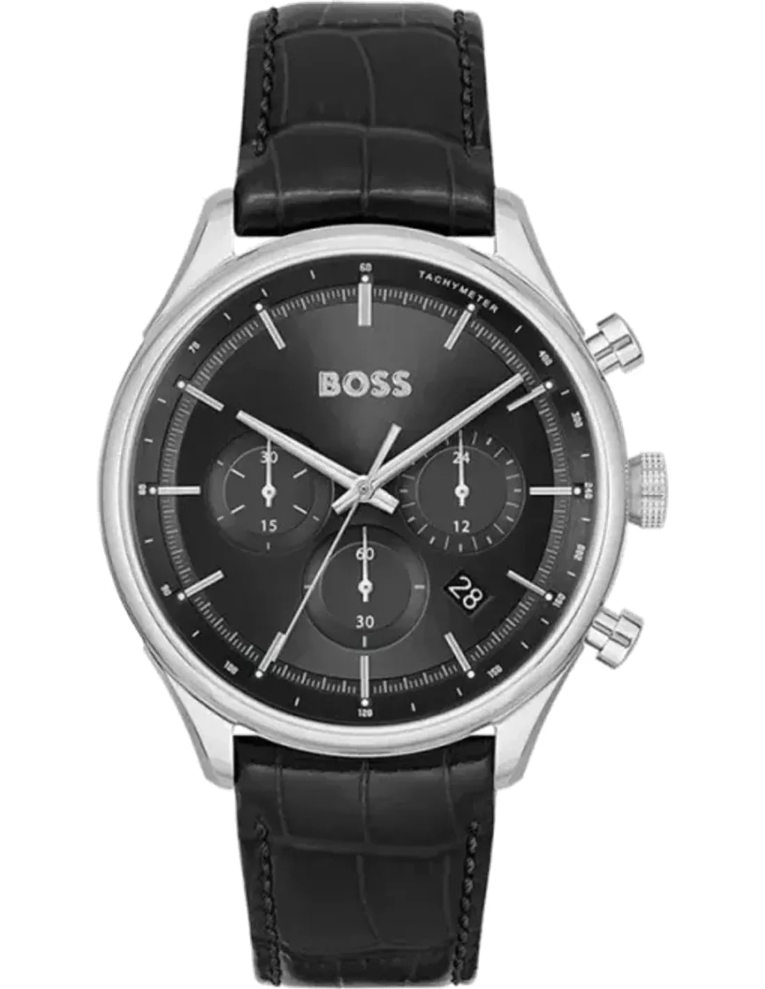 Montre Hugo Boss 1514049 homme cadran noir bracelet cuir