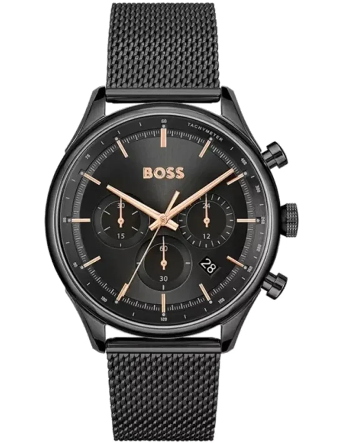 Montre Hugo Boss 1514065 homme cadran noir bracelet acier inoxydable
