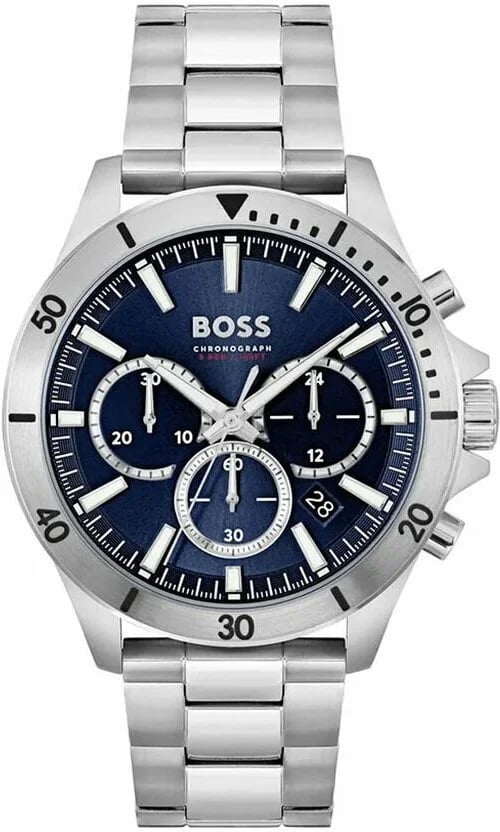 Montre Hugo Boss Troper 1514069 homme cadran bleu acier argenté chronomètre