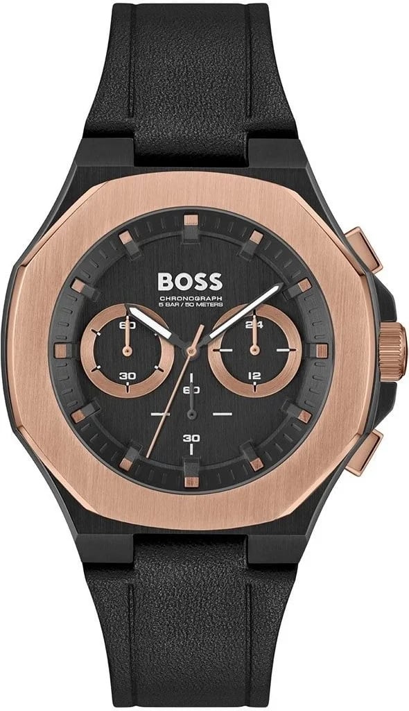 Montre Hugo Boss 1514089 homme cadran noir bracelet cuir