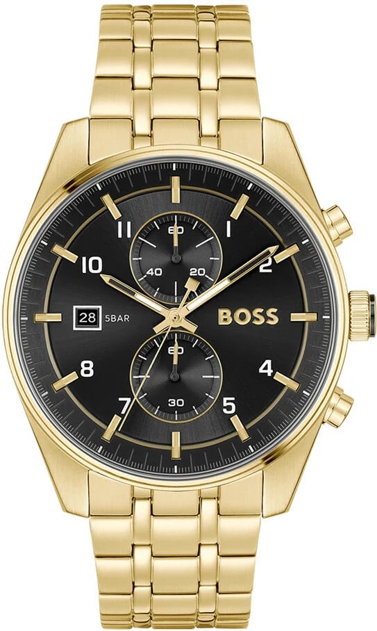 Montre Hugo Boss 1514152 homme cadran noir bracelet acier inoxydable