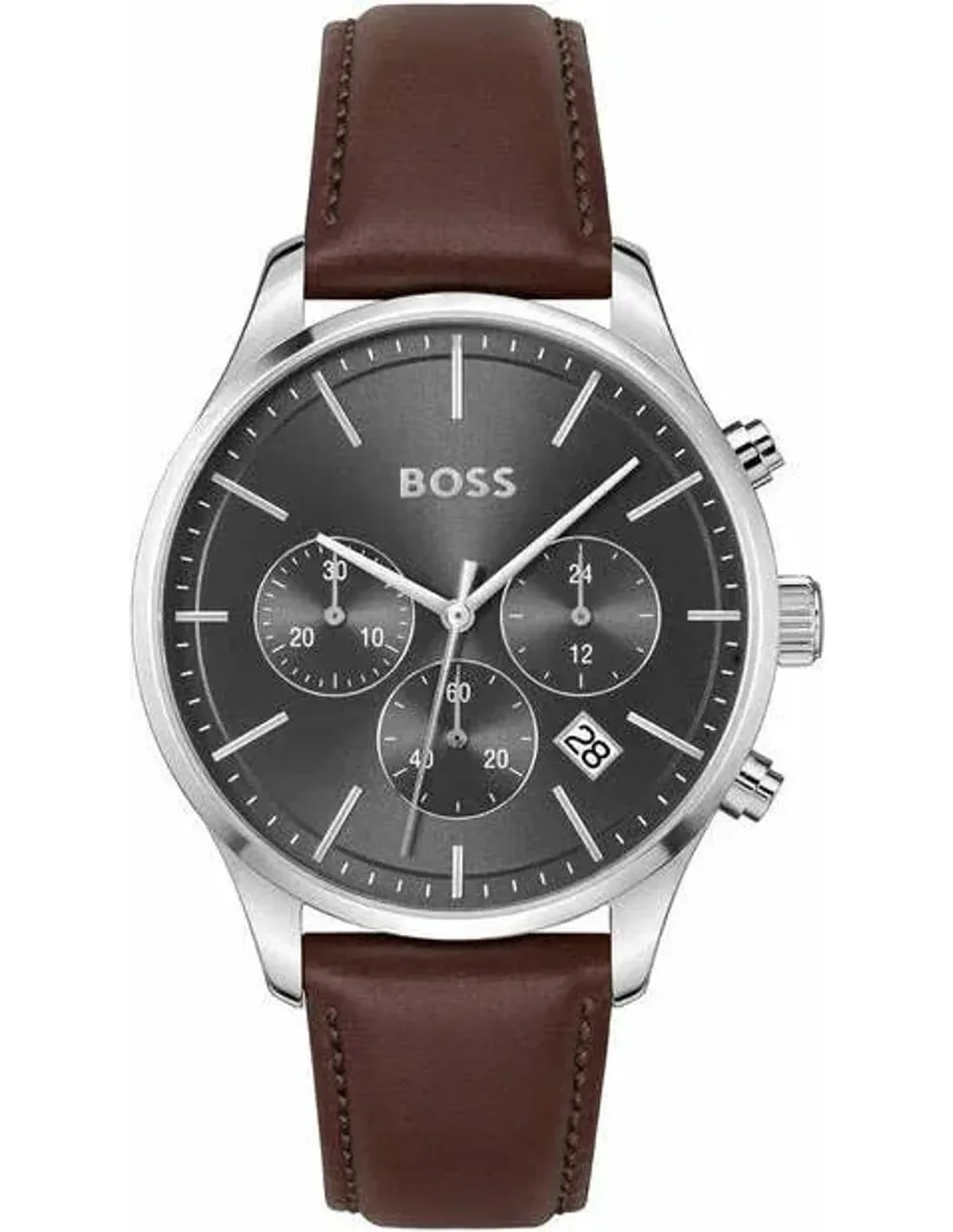 Montre Hugo Boss 1514155 homme cadran gris bracelet cuir