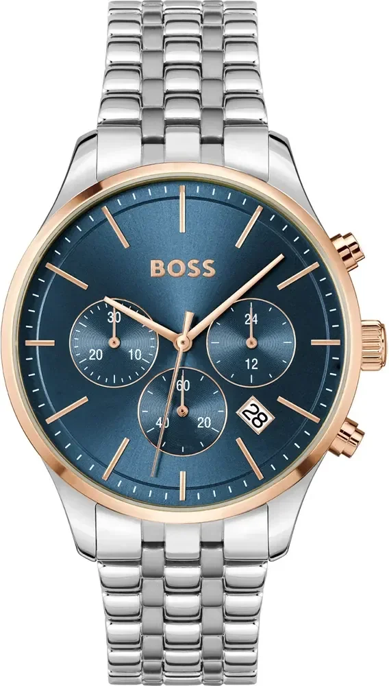 Montre Hugo Boss 1514158 homme cadran bleu bracelet acier inoxydable