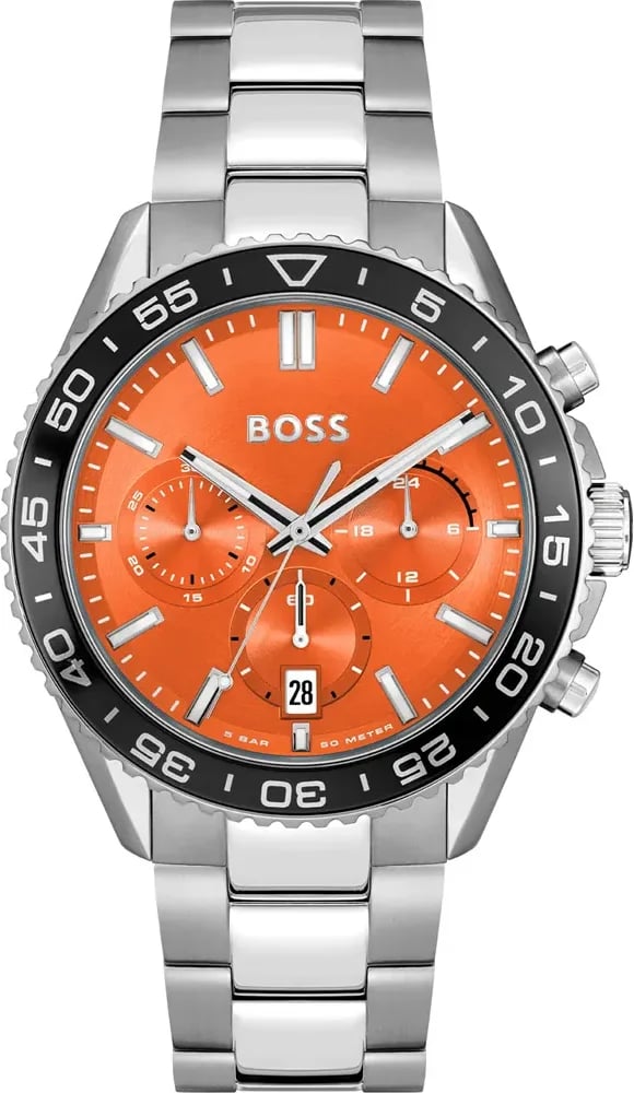 Montre Hugo Boss 1514162 homme cadran orange bracelet acier inoxydable