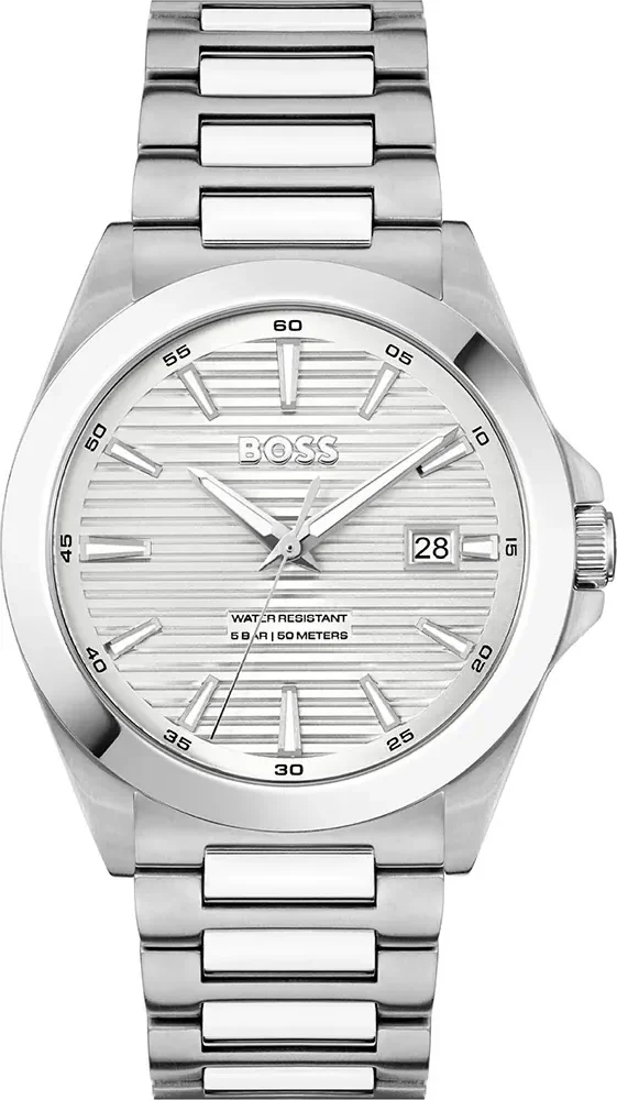 Montre Hugo Boss 1514176 homme cadran blanc bracelet acier