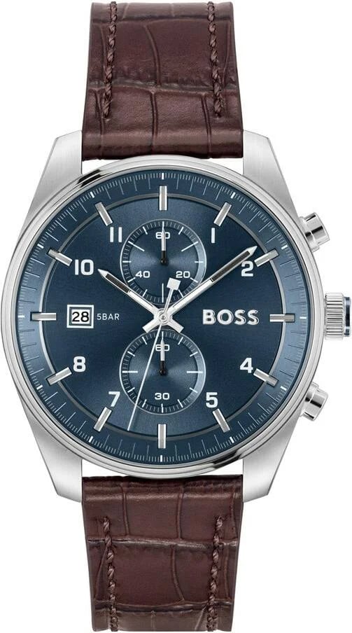 Montre Hugo Boss 1514194 homme cadran bleu bracelet cuir