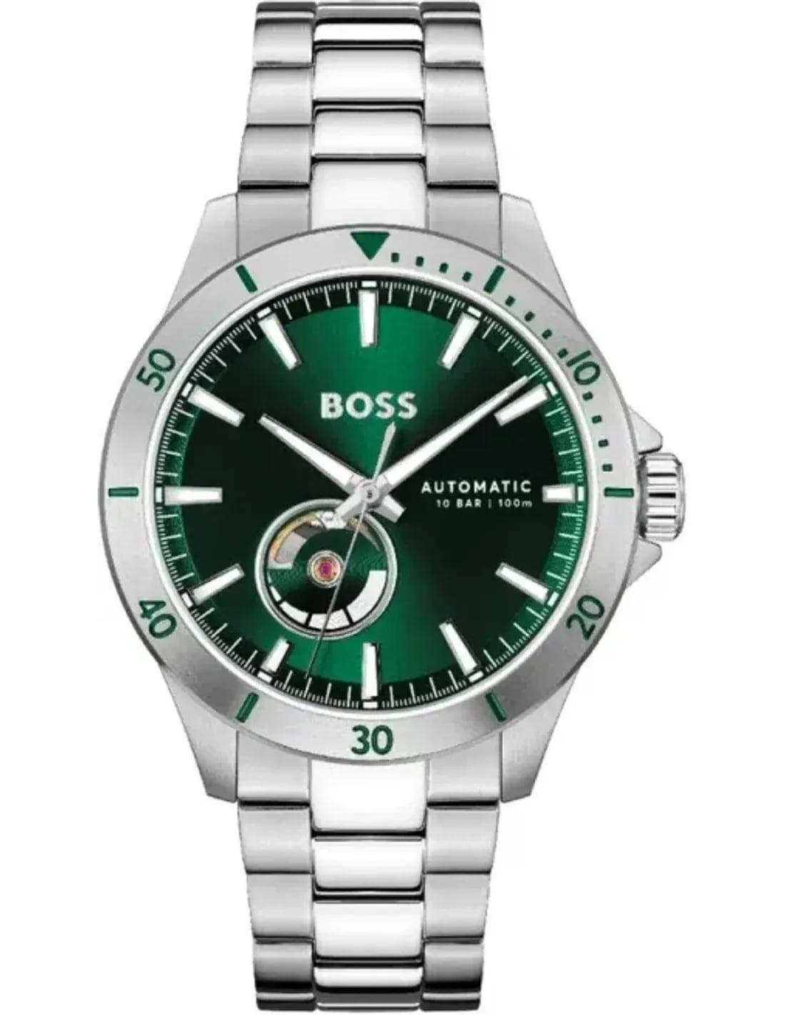 Montre Hugo Boss 1514200 homme cadran vert bracelet acier inoxydable