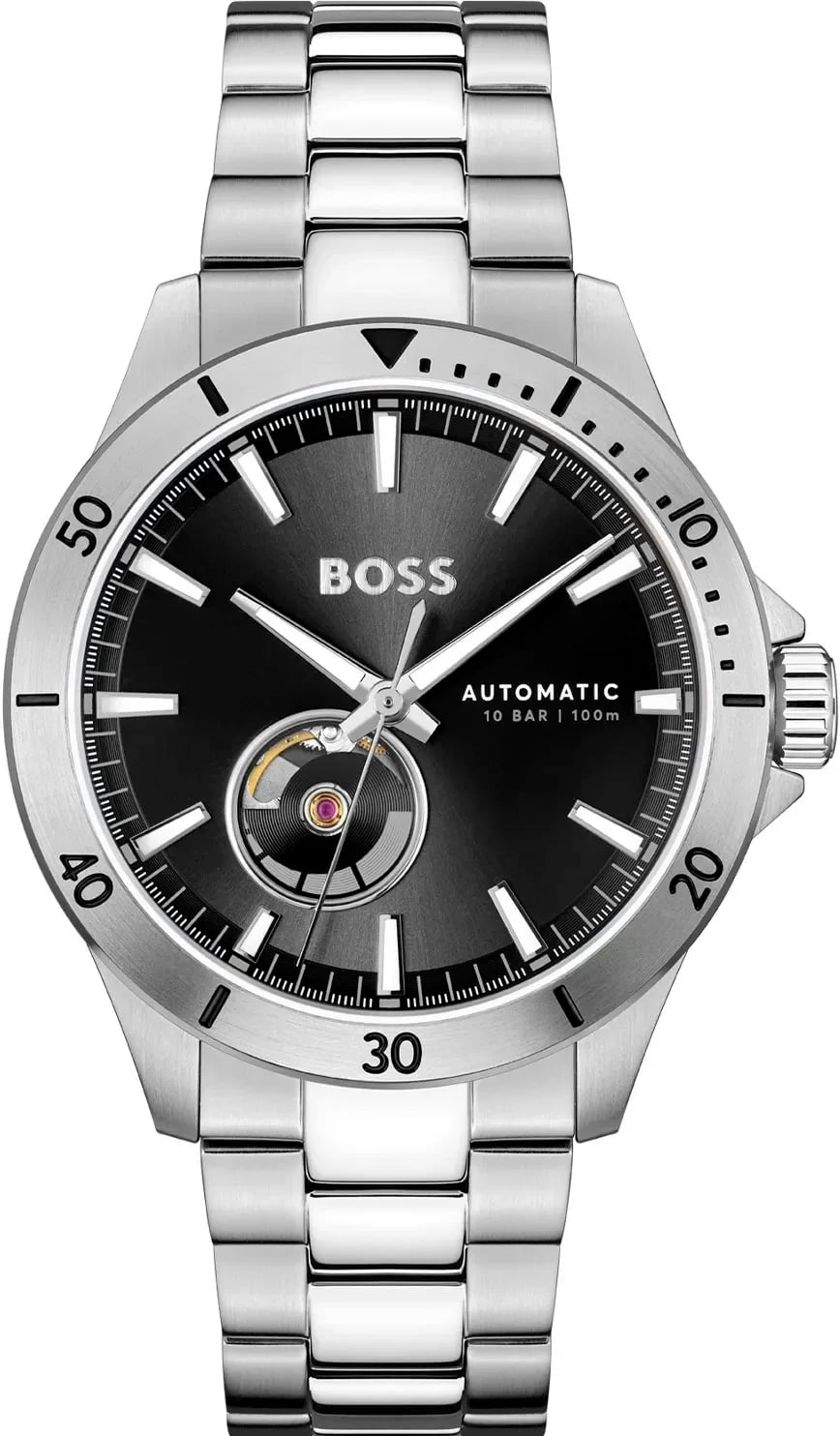 Montre Hugo Boss 1514202 homme cadran noir bracelet acier inoxydable