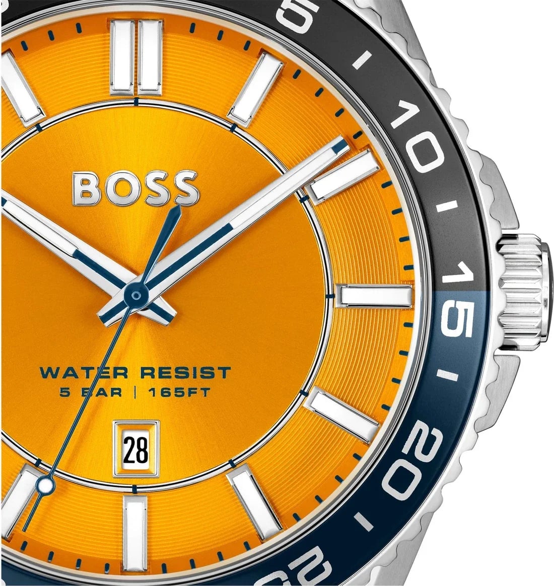 Montre Hugo Boss 1514206 homme détail cadran orange