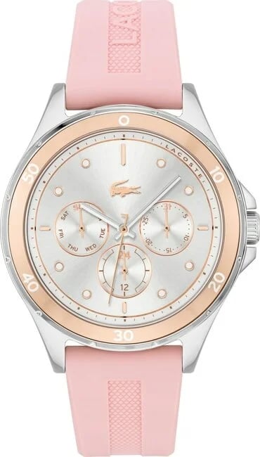 Montre Lacoste 2001245 femme cadran argent bracelet caoutchouc / silicone