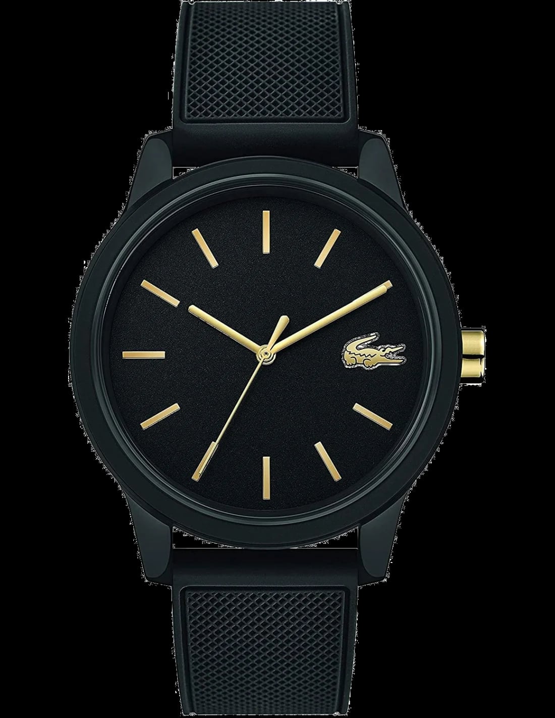 Montre Lacoste 2011010 homme cadran noir bracelet caoutchouc / silicone