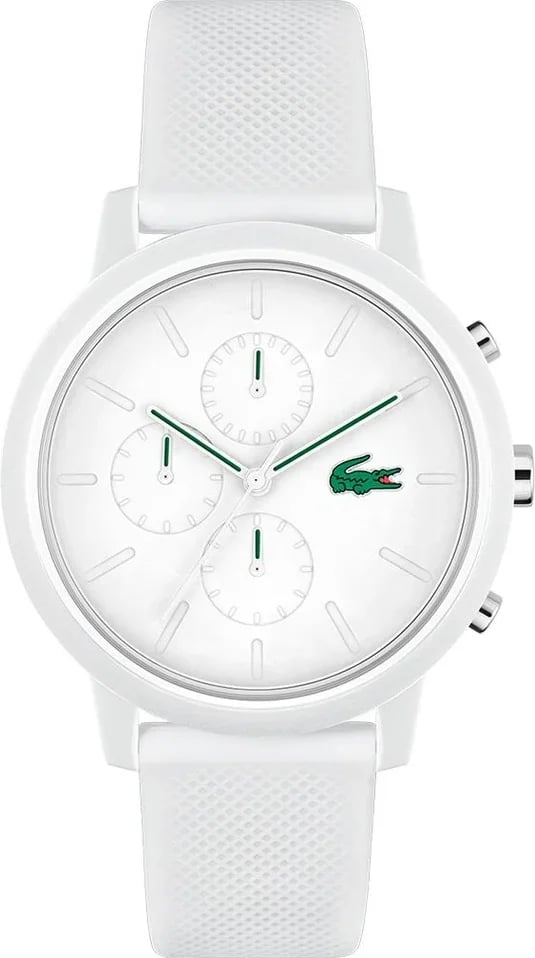 Montre Lacoste 2011246 homme cadran blanc bracelet caoutchouc / silicone