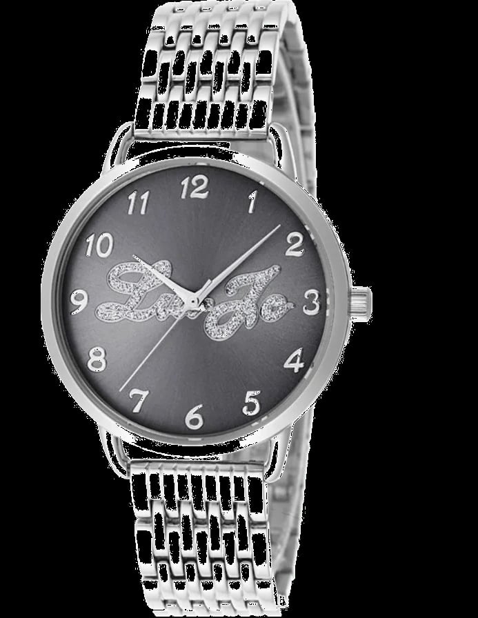 Montre Liu Jo Luxury TLJ1027 au cadran argenté soleillé avec index bâtons et aiguilles dauphine, style élégant et décontracté