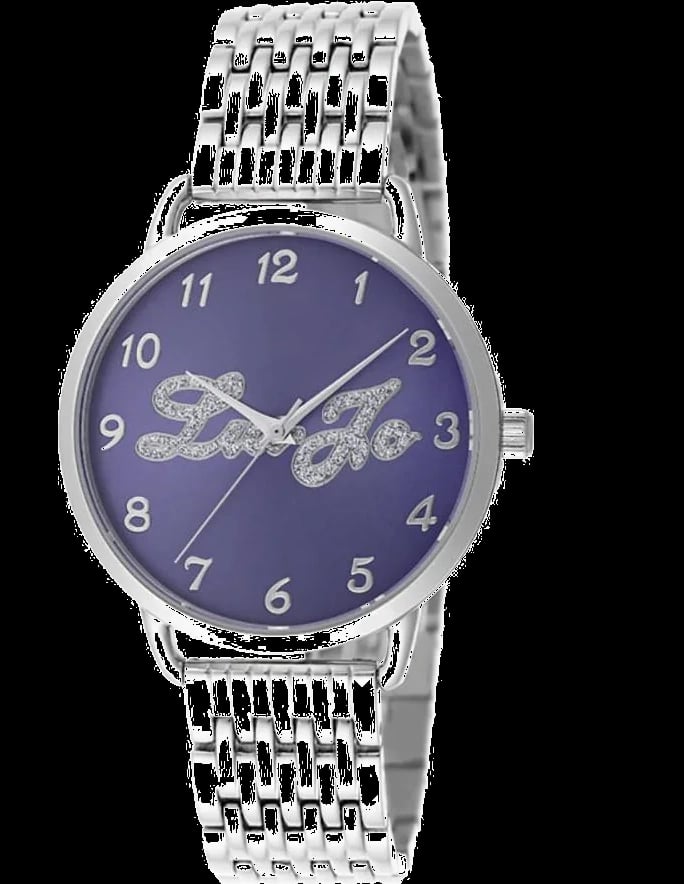 Montre Liu Jo Luxury TLJ1029 au cadran argenté sunburst et aiguilles dorées, style épuré et chic
